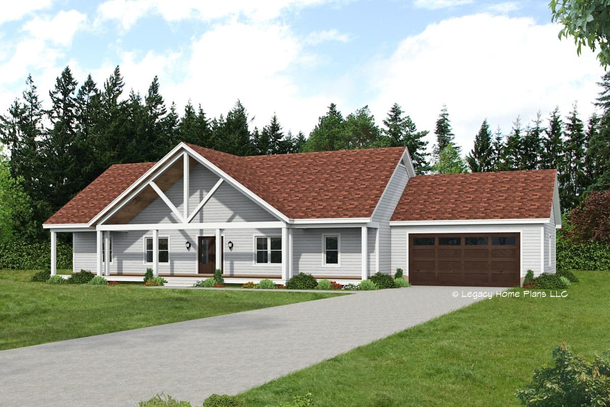 Plan 680180vr 3 Bed Simple Country Craftsman House Plan With Vaulted