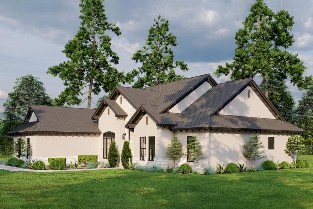 Plan 70853MK: 2076 Square Foot Tuscan-Inspired House Plan with One-Level Living - Architectural Designs - Image #5 - European, Mediterranean, Ranch, Transitional, Tuscan