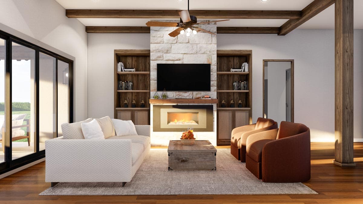 Plan 70853MK: 2076 Square Foot Tuscan-Inspired House Plan with One-Level Living - Architectural Designs - Image #6 - European, Mediterranean, Ranch, Transitional, Tuscan