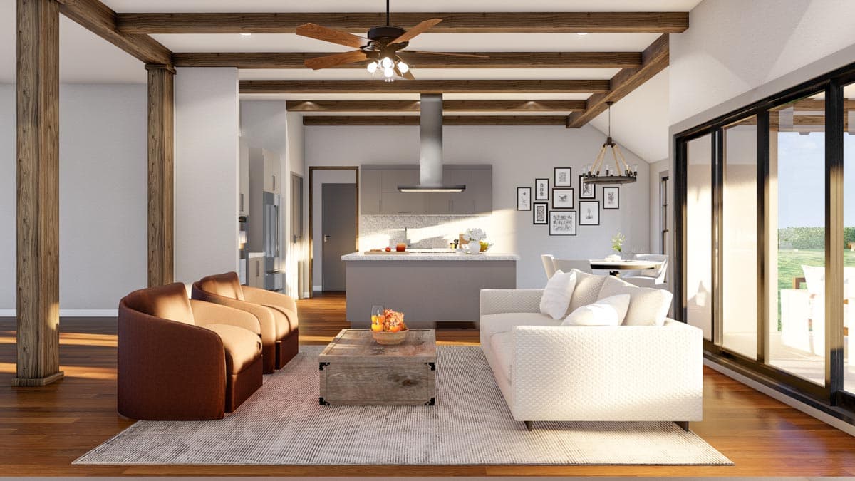 Plan 70853MK: 2076 Square Foot Tuscan-Inspired House Plan with One-Level Living - Architectural Designs - Image #9 - European, Mediterranean, Ranch, Transitional, Tuscan