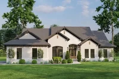 2076 Square Foot Tuscan-Inspired House Plan with One-Level Living - Architectural Designs