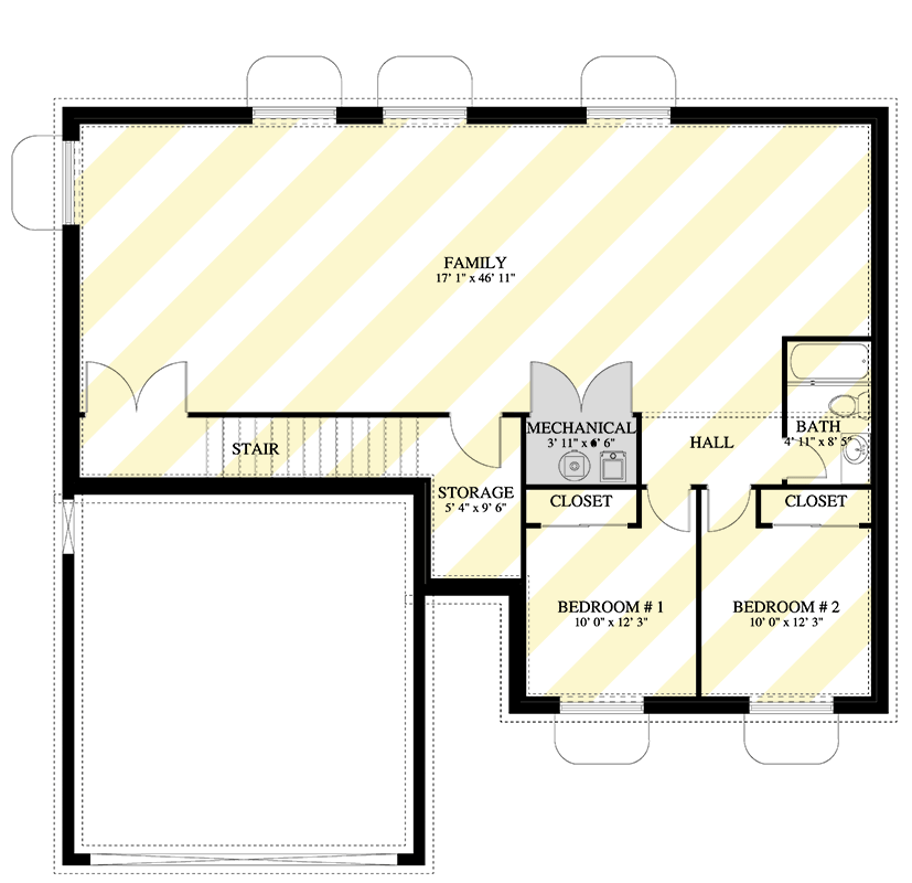 Plan 61451UT: One-Story  Hill Country House Plan Under 1500 Square Feet with Lower Level Expansion - Floor Plan - Optionally Finished Lower Level - Hill Country, Ranch, Traditional