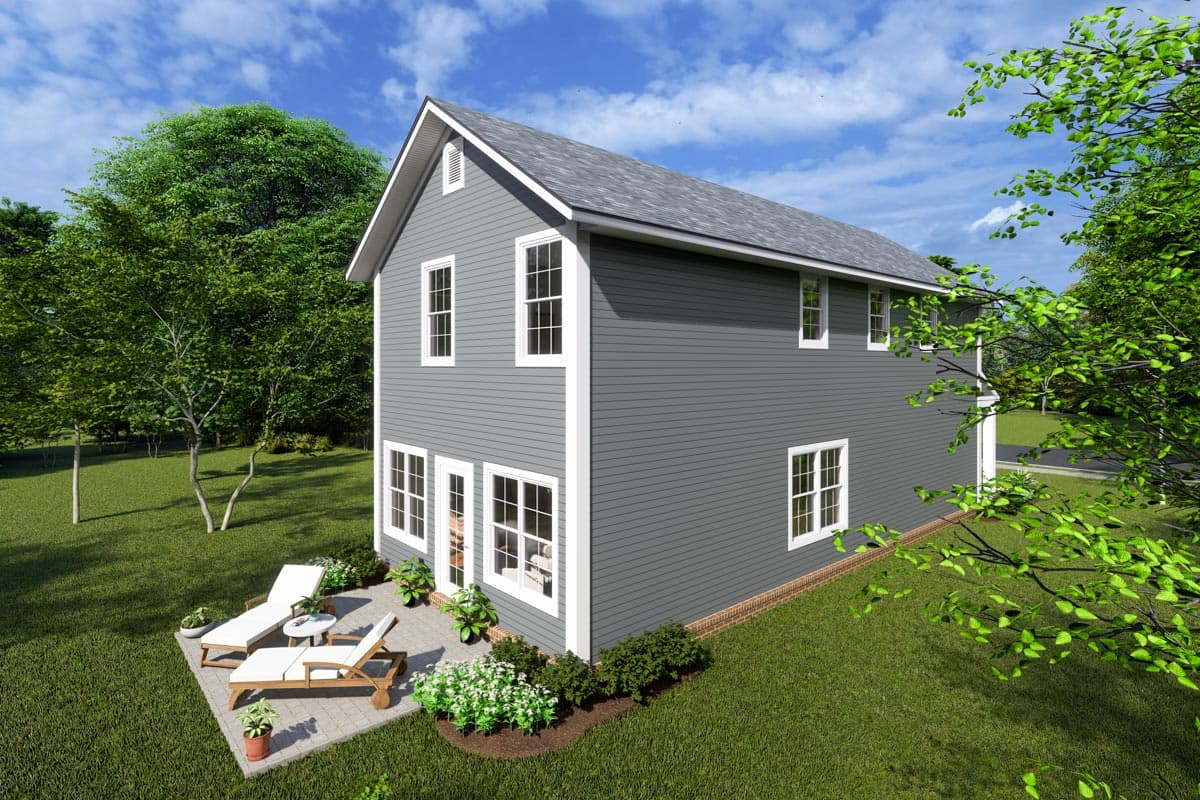 Plan 52327WM: 19-Foot-Wide 3 Bed House Plan Under 1600 Square Feet - Image #4 - Country, Traditional