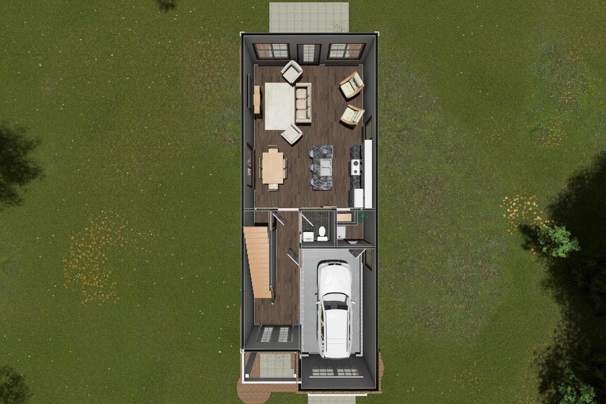 Plan 52327WM: 19-Foot-Wide 3 Bed House Plan Under 1600 Square Feet - Image #7 - Country, Traditional