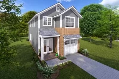 19-Foot-Wide 3 Bed House Plan Under 1600 Square Feet
