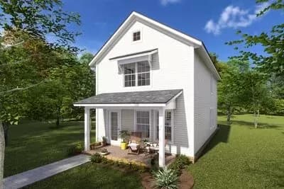 20-Foot-Wide 1280 Square Foot Country Home Plan