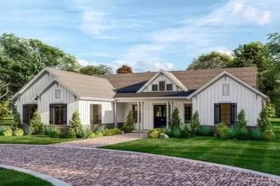 2066 Square Foot 3 Bed Craftsman House Plan with Single Floor Living