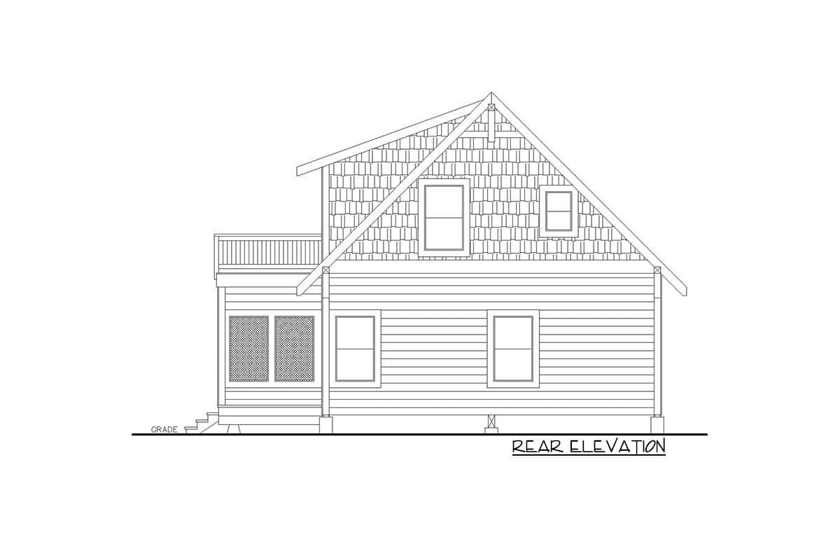 Plan 350049GH: Bungalow Just under 1200 Square Feet with Two-Story Great Room and Wraparound Deck - Image #4 - Bungalow, Cottage, Craftsman