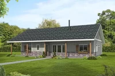 Single-Story Ranch House Plan Under 1,700 Sq. Ft. with Split-Bed Layout 