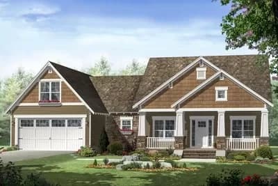 1619 Square Foot 3 Bed Craftsman House Plan with Flex Room