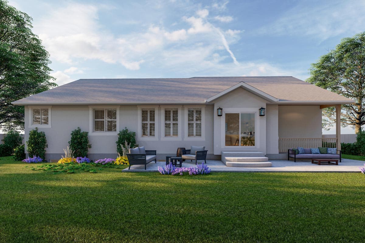Plan 61452UT: One-Story 1689 Square Foot House Plan with Large Walk-In Pantry and Vaulted Family Room - Image #7