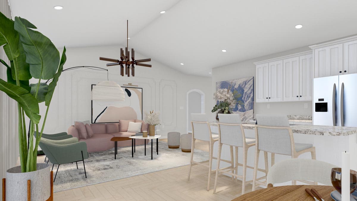 Plan 61452UT: One-Story 1689 Square Foot House Plan with Large Walk-In Pantry and Vaulted Family Room - Image #8