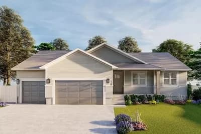 One-Story 1689 Square Foot House Plan with Large Walk-In Pantry and Vaulted Family Room