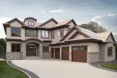 4268 Square Foot Euro-Style House Plan with Upstairs Bedrooms and Basement Expansion