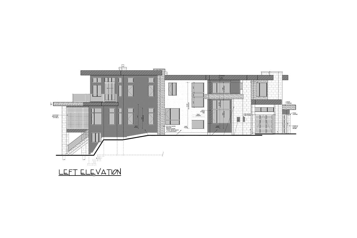 Plan 81820AB: Luxury Modern House Plan Over 7000 Square Feet with Two Angled Sections - Image #4 - Mid Century Modern, Modern, Northwest