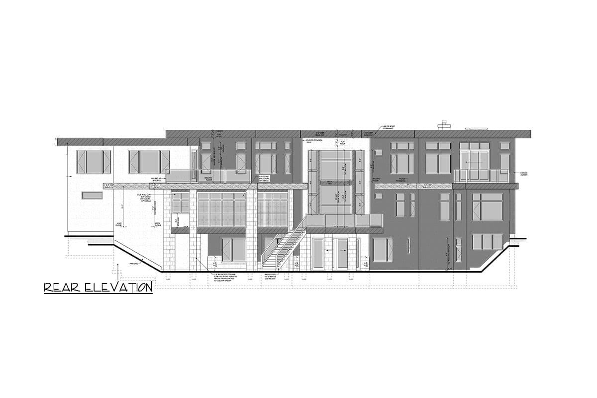 Plan 81820AB: Luxury Modern House Plan Over 7000 Square Feet with Two Angled Sections - Image #5 - Mid Century Modern, Modern, Northwest