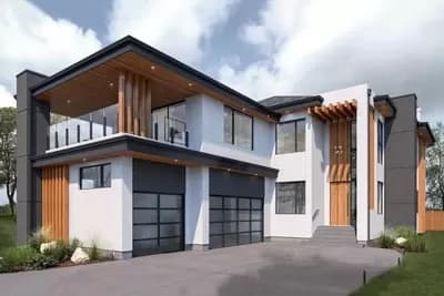3215 Square Foot Contemporary House Plan with 3-Car Garage