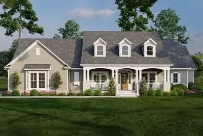 2516 Square Foot Country Home Plan with Flex and Bonus Rooms