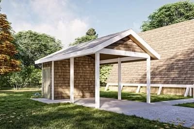 1-Car Carport with a Cathedral Ceiling and Storage