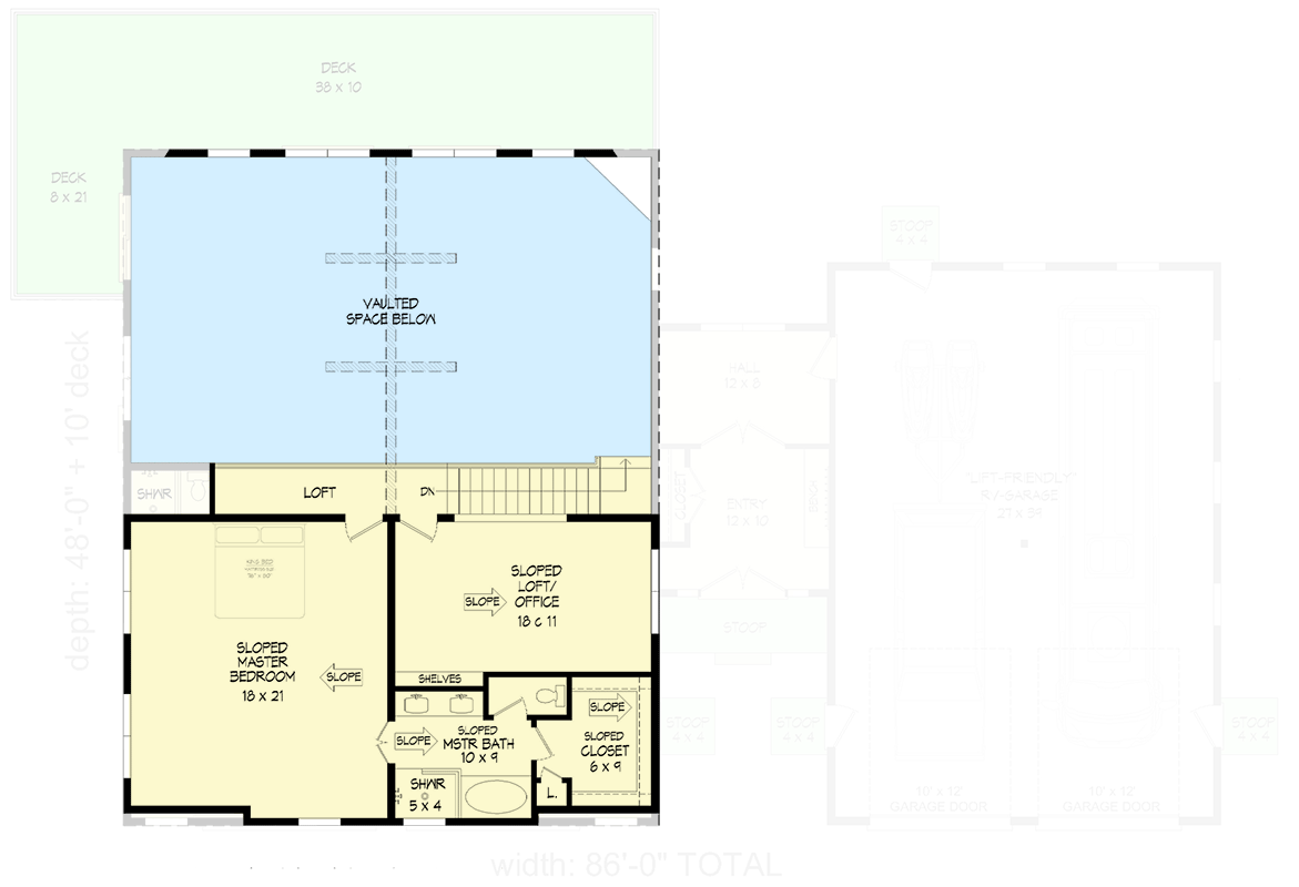 Plan 680183VR: 3-Story Mountain or Lake Home Plan with RV-Friendly Garage - Floor Plan - 3rd Floor - Cabin, Country, Craftsman, Mountain