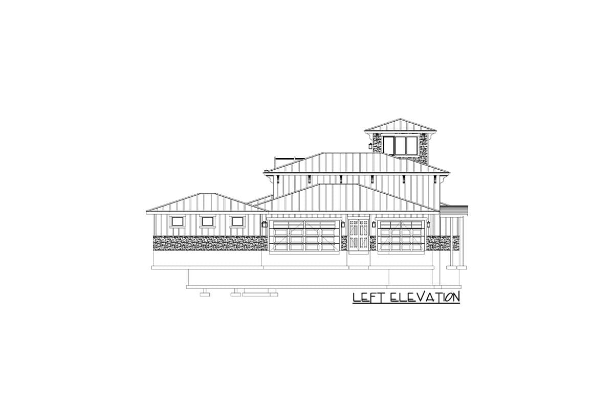 Plan 61453UT: Transitional House Plan with Rooftop Deck and Two Home Offices - Image #43 - Contemporary, European, Transitional, Tuscan