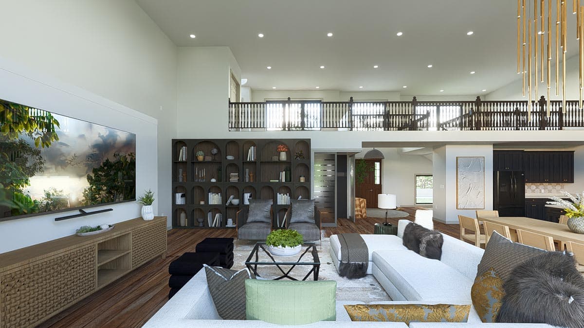Plan 61453UT: Transitional House Plan with Rooftop Deck and Two Home Offices - Image #17 - Contemporary, European, Transitional, Tuscan