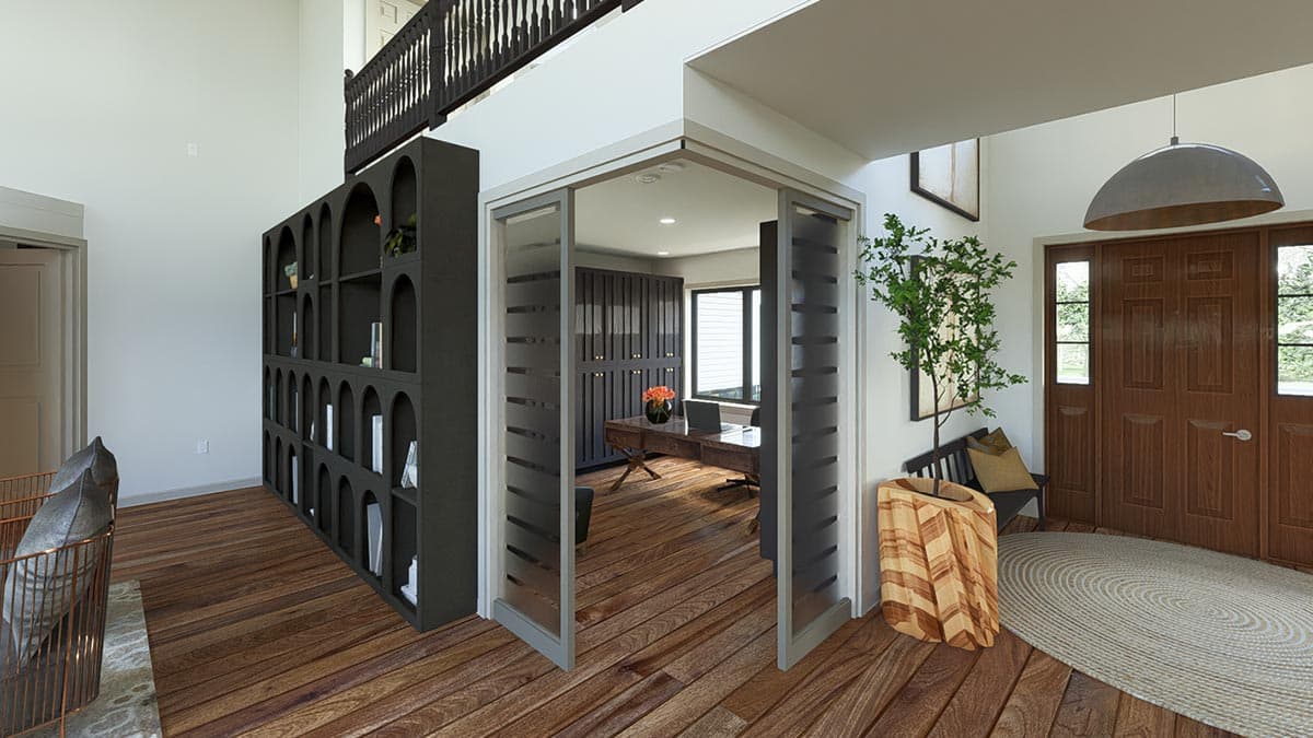 Plan 61453UT: Transitional House Plan with Rooftop Deck and Two Home Offices - Image #27 - Contemporary, European, Transitional, Tuscan
