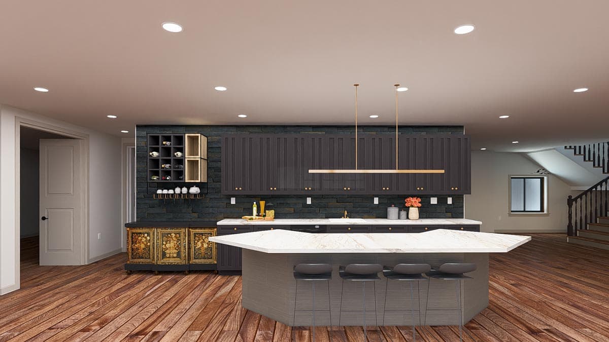 Plan 61453UT: Transitional House Plan with Rooftop Deck and Two Home Offices - Image #40 - Contemporary, European, Transitional, Tuscan
