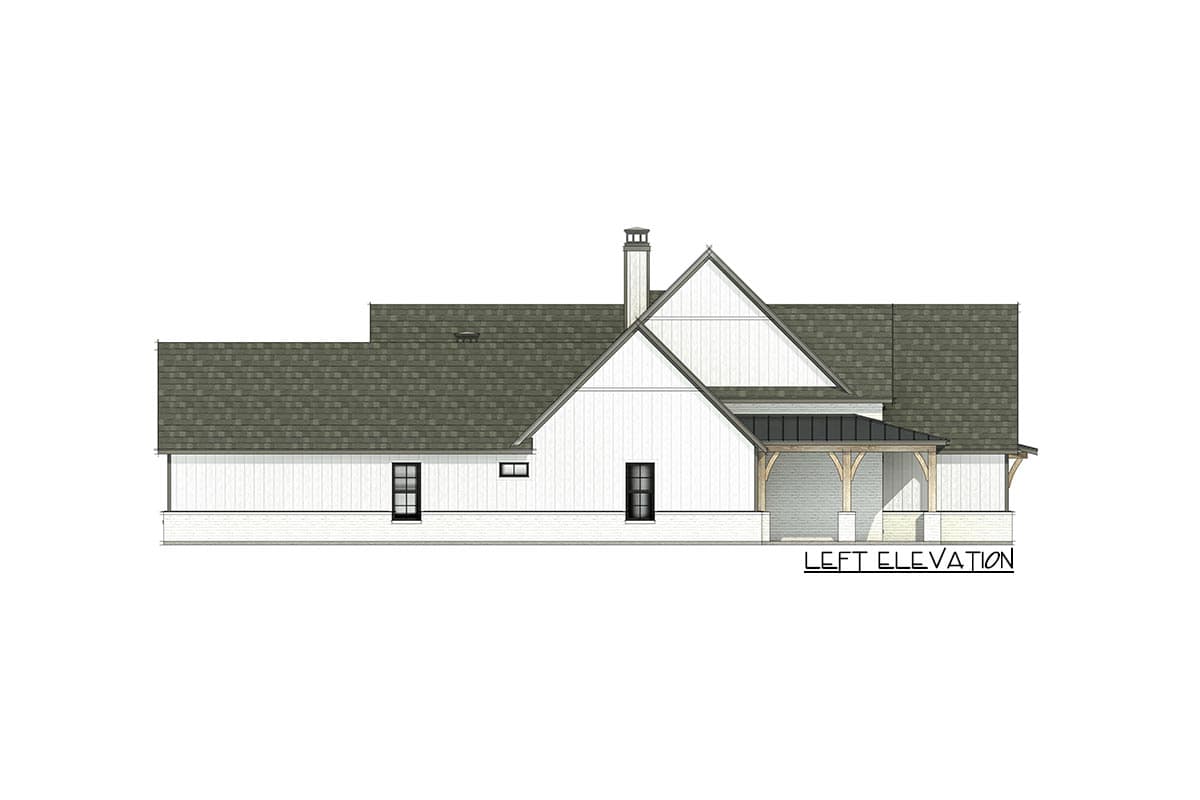 Plan 818073JSS: 4-Bed Modern Farmhouse Plan with Home Office and Vaulted Family Room - 3563 Sq Ft - Image #6 - Country, Farmhouse, Mid Century Modern, Modern Farmhouse