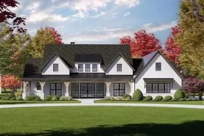 4-Bed Modern Farmhouse Plan with Home Office and Vaulted Family Room - 3563 Sq Ft