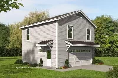 856 Square Foot 2-Bed Garage Apartment House Plan 