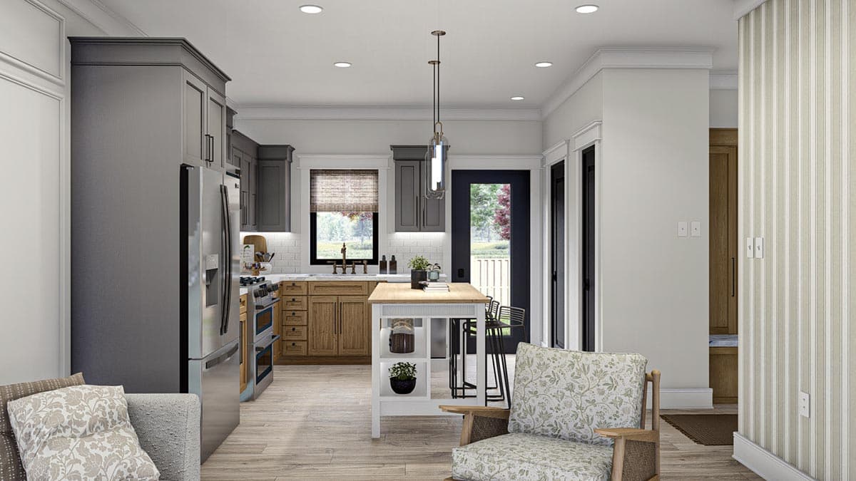 Plan 623276DJ: 30-Foot-Wide House Plan Under 1300 Square Feet with 1-Car Garage - Image #11 - Farmhouse, Modern Farmhouse, New American, Traditional