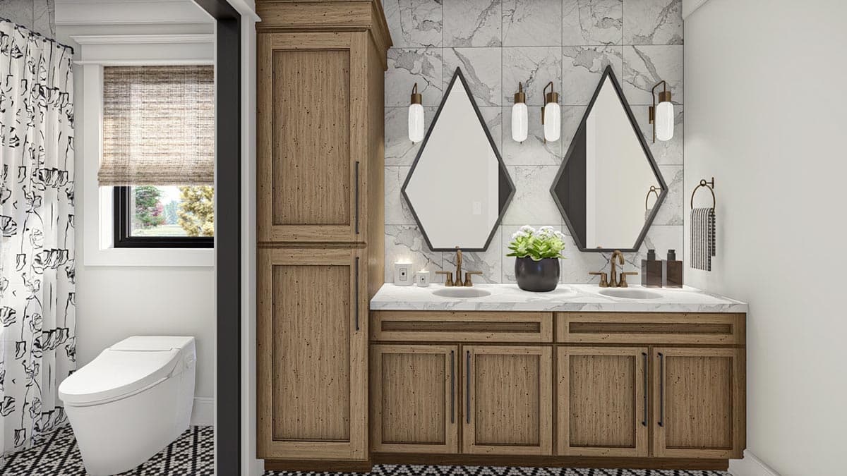 Plan 623276DJ: 30-Foot-Wide House Plan Under 1300 Square Feet with 1-Car Garage - Image #15 - Farmhouse, Modern Farmhouse, New American, Traditional