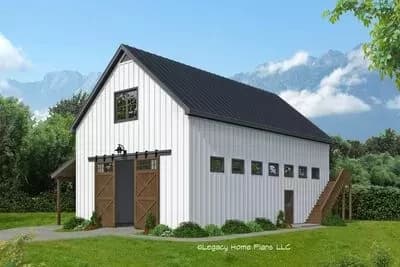 1400 Square Foot Barn with 1016 Square Foot Apartment Above