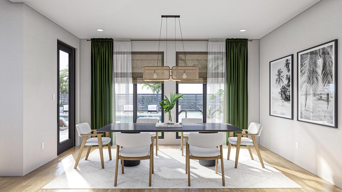 Plan 623277DJ: 1661 Square Foot 2-Bed Modern House Plan with Carport - Image #10 - Contemporary, Mid Century Modern, Modern