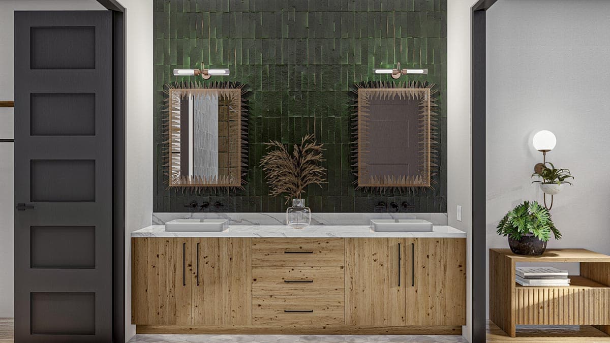 Plan 623277DJ: 1661 Square Foot 2-Bed Modern House Plan with Carport - Image #11 - Contemporary, Mid Century Modern, Modern