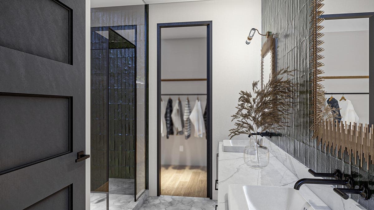 Plan 623277DJ: 1661 Square Foot 2-Bed Modern House Plan with Carport - Image #12 - Contemporary, Mid Century Modern, Modern