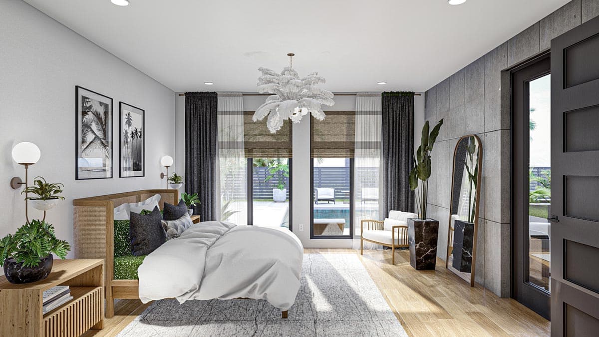 Plan 623277DJ: 1661 Square Foot 2-Bed Modern House Plan with Carport - Image #13 - Contemporary, Mid Century Modern, Modern