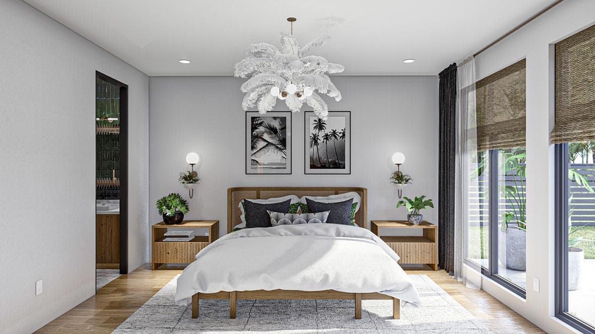 Plan 623277DJ: 1661 Square Foot 2-Bed Modern House Plan with Carport - Image #14 - Contemporary, Mid Century Modern, Modern