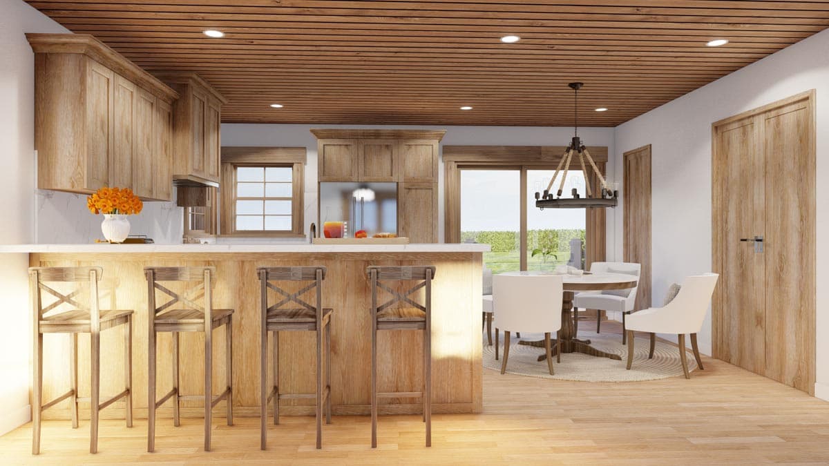 Plan 70854MK: 1660 Square Foot Rustic Country House Plan with Wraparound Porch and Deck - Image #4 - Cabin, Country, Mountain, Rustic