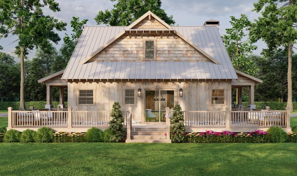 Plan 70854MK: 1660 Square Foot Rustic Country House Plan with Wraparound Porch and Deck - Image #14 - Cabin, Country, Mountain, Rustic