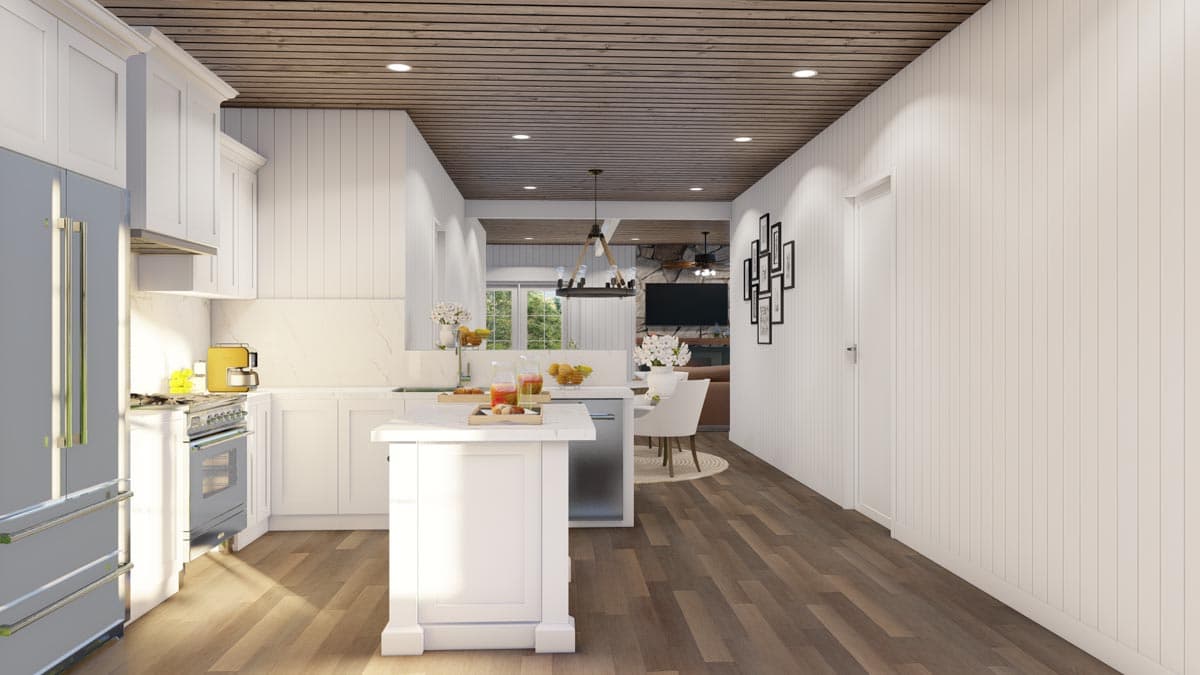 Plan 70855MK: RV Garage with 3 Side Bays and a 1371 Square Foot Apartment Above - Image #9 - Carriage, Rustic, Vacation