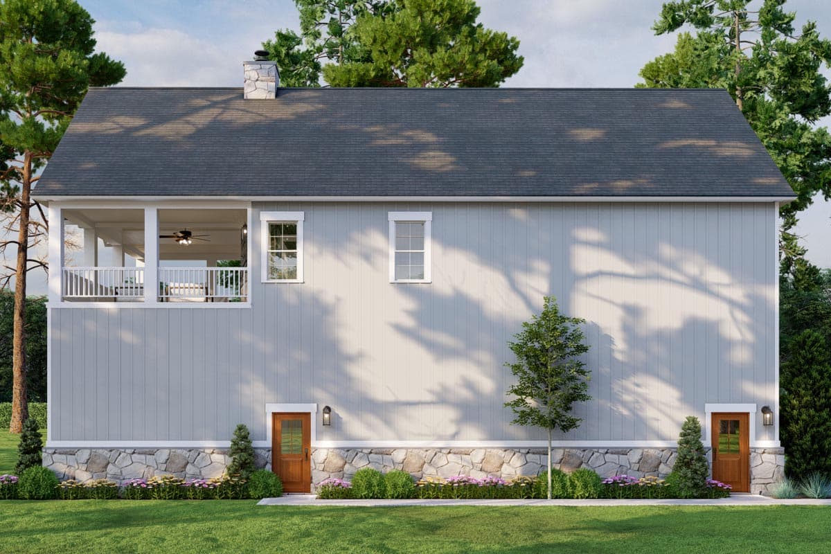 Plan 70855MK: RV Garage with 3 Side Bays and a 1371 Square Foot Apartment Above - Image #13 - Carriage, Rustic, Vacation