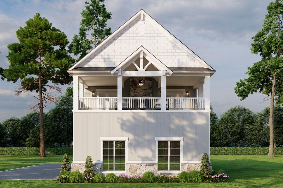 Plan 70855MK: RV Garage with 3 Side Bays and a 1371 Square Foot Apartment Above - Image #15 - Carriage, Rustic, Vacation