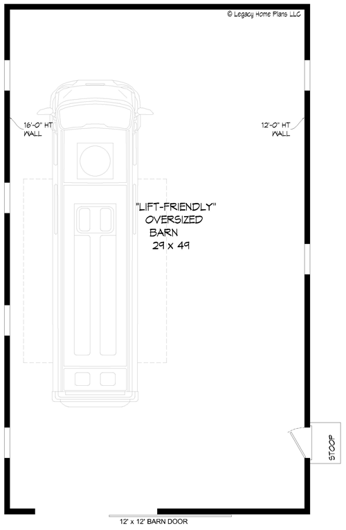 Plan 680187VR: 1500 Square Foot Modern RV Garage Plan - Floor Plan - Main Level