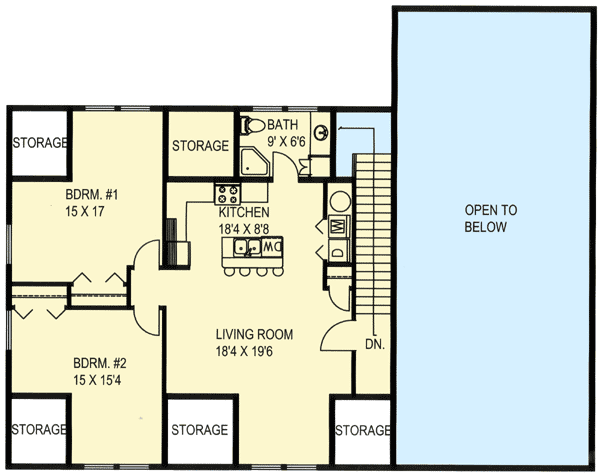 Plan 35489GH: RV Garage With Apartment Above - Floor Plan - 2nd Floor - Carriage, Country, Traditional