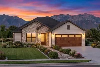 Three Gabled Country Ranch House Plan Under 1400 Square Feet with 3 Bedrooms