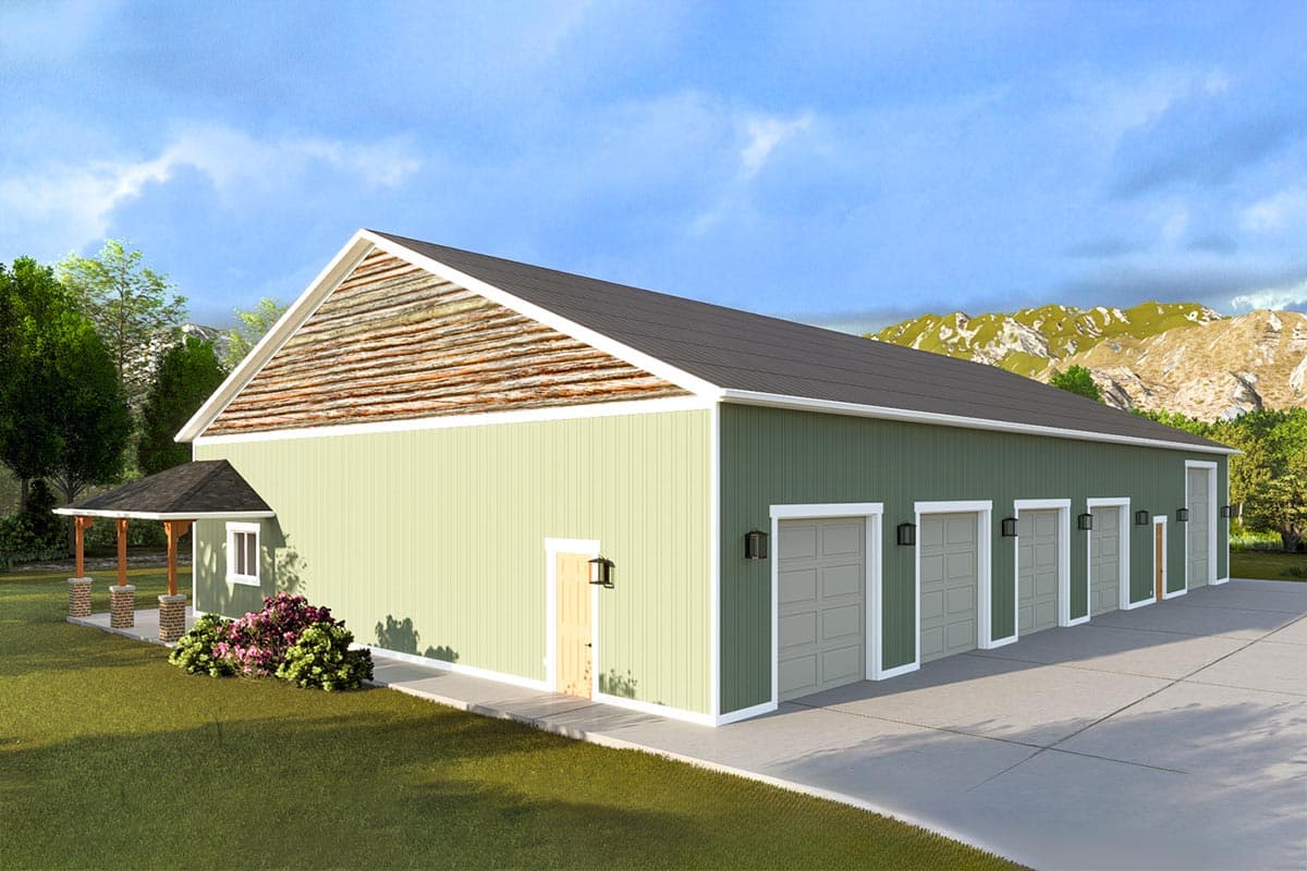 Plan 61457UT: 6000 Square Foot Car Lover's Garage with Drive Through RV Bay and a Clean-Up Bath with Shower - Image #4 - Barndominium, Country, Craftsman, Traditional