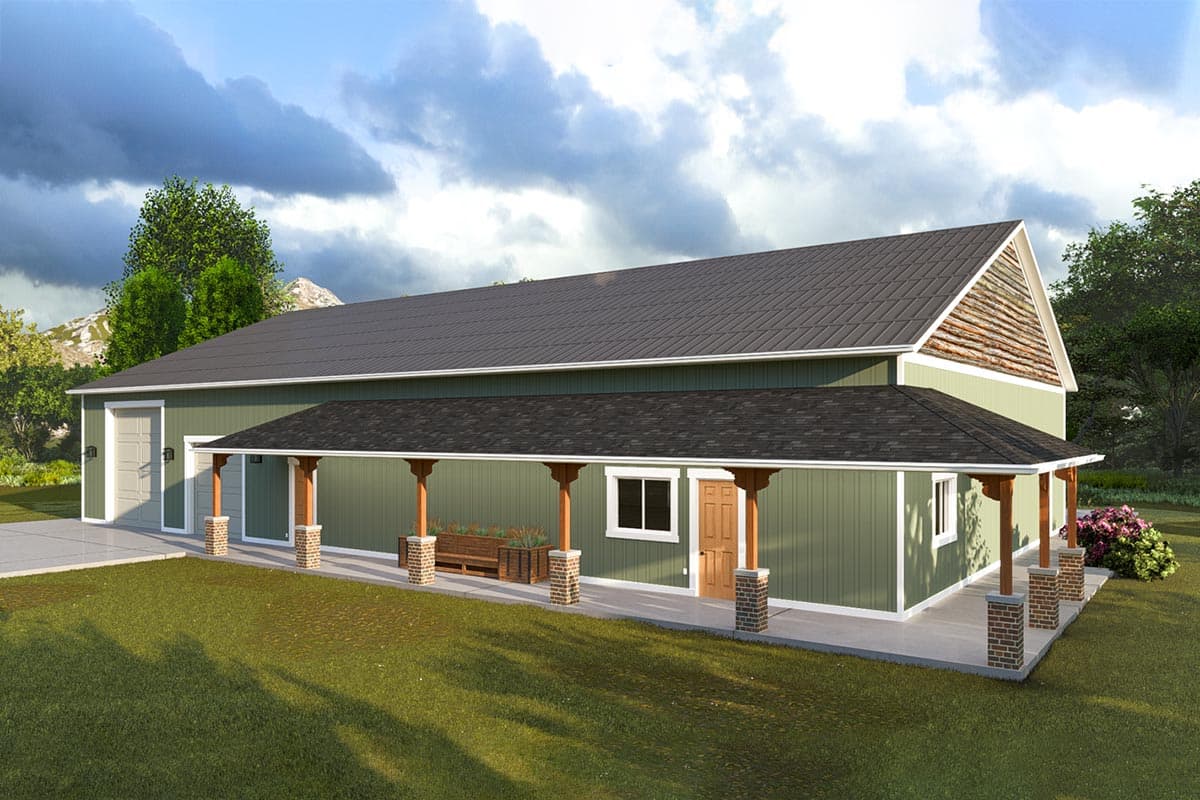 Plan 61457UT: 6000 Square Foot Car Lover's Garage with Drive Through RV Bay and a Clean-Up Bath with Shower - Image #6 - Barndominium, Country, Craftsman, Traditional