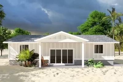 1332 Square Foot Pool House Plan with Guest House Potential